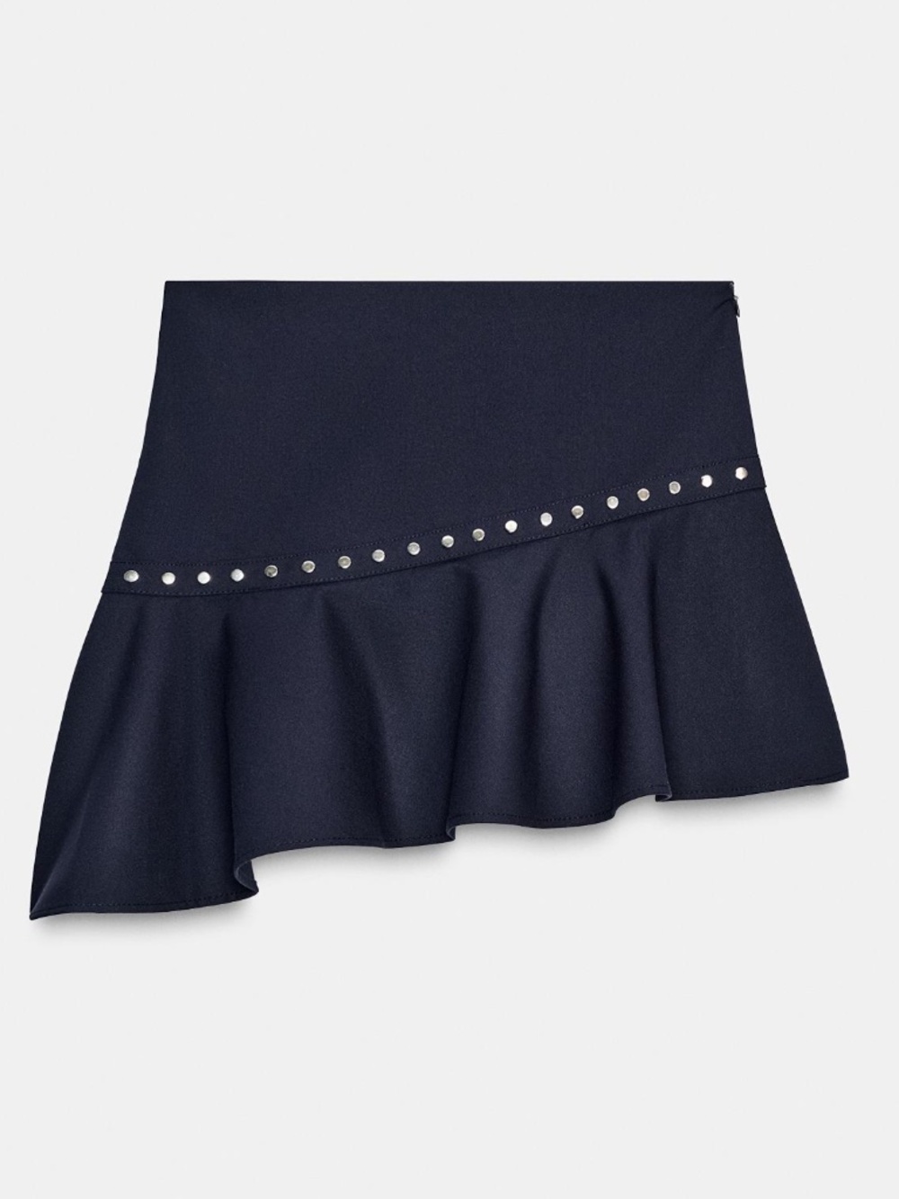 ZARA Navy Blue Skirt Silver Stud Size Large - NWT